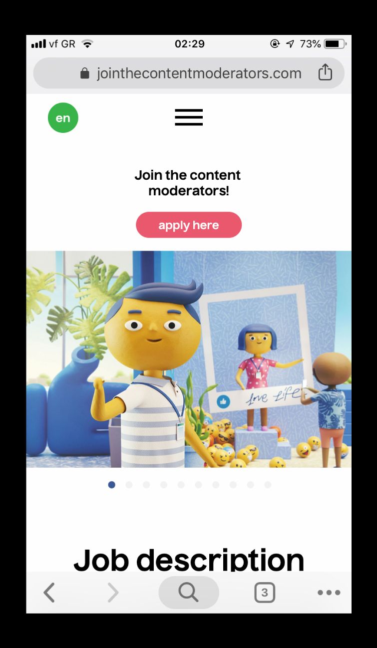 Join the content moderators, campaign