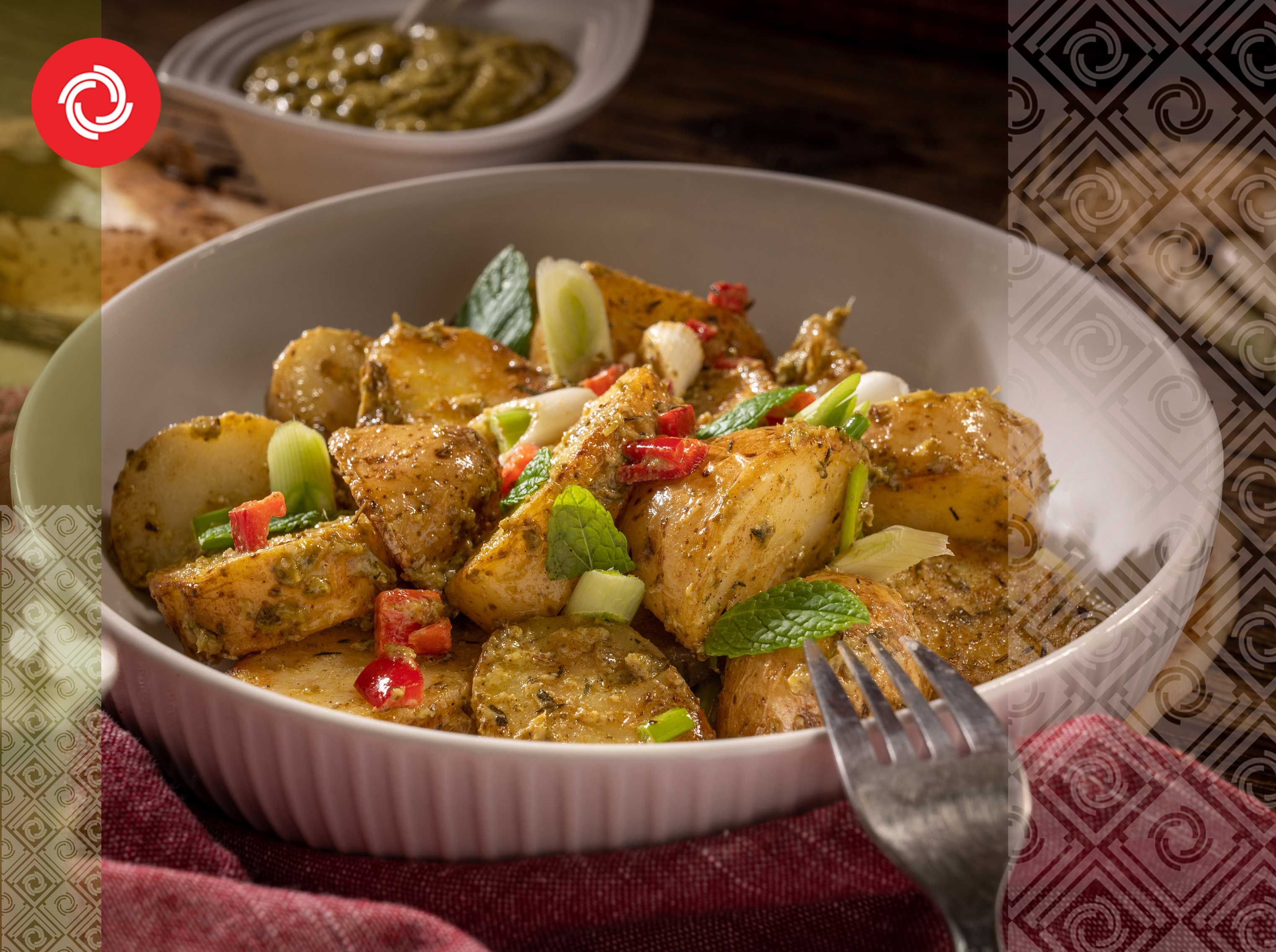 Πατάτες σαλάτα με πέστο βασιλικού