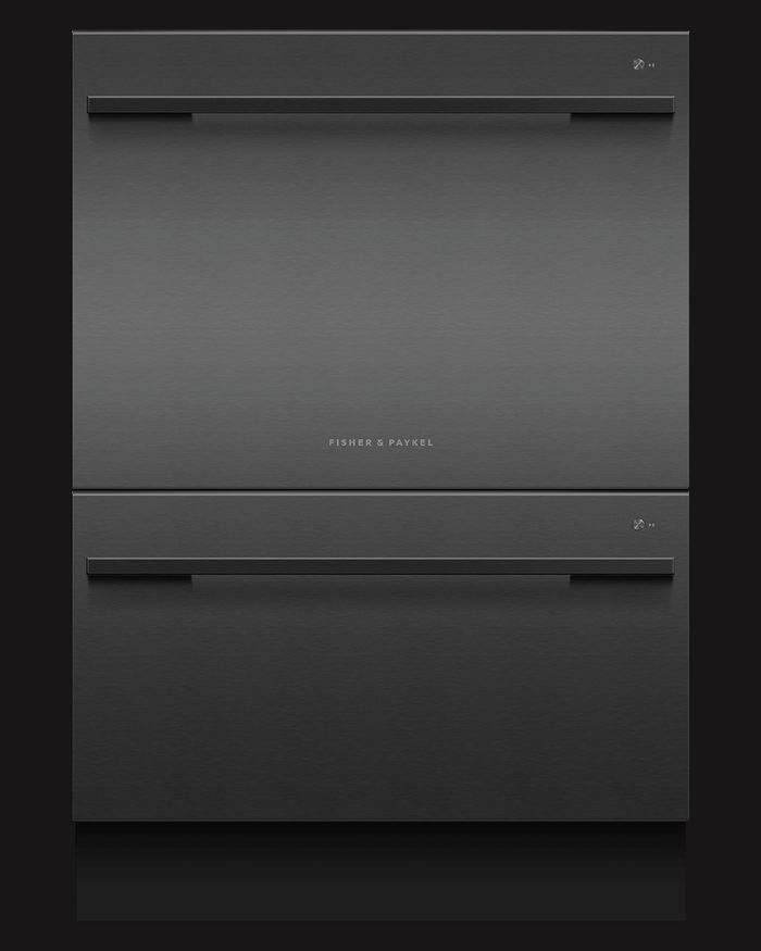 Double drawer dishwasher by Mebel Arts with a matte black finish, perfectly suited for modern kitchens.