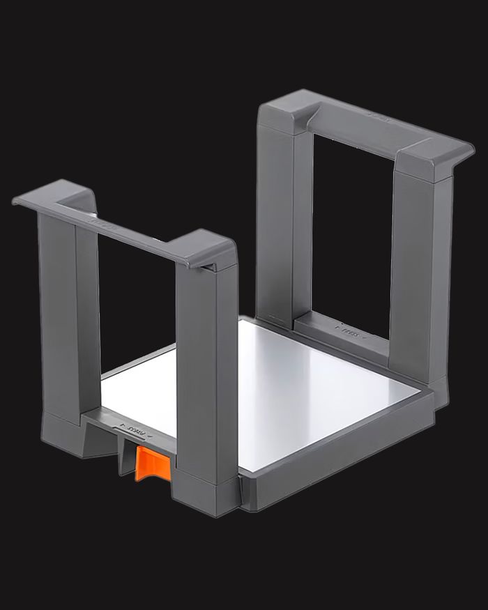 Structure de l'égouttoir Ambia Line de BLUM de Mebel Arts, avec une esthétique moderne et un design pratique