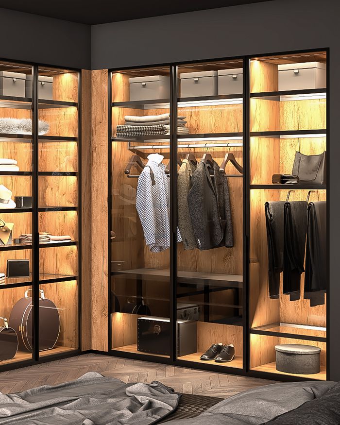 Wardrobe Day & Night by Mebel Arts with practical drawers and elegant lighting.