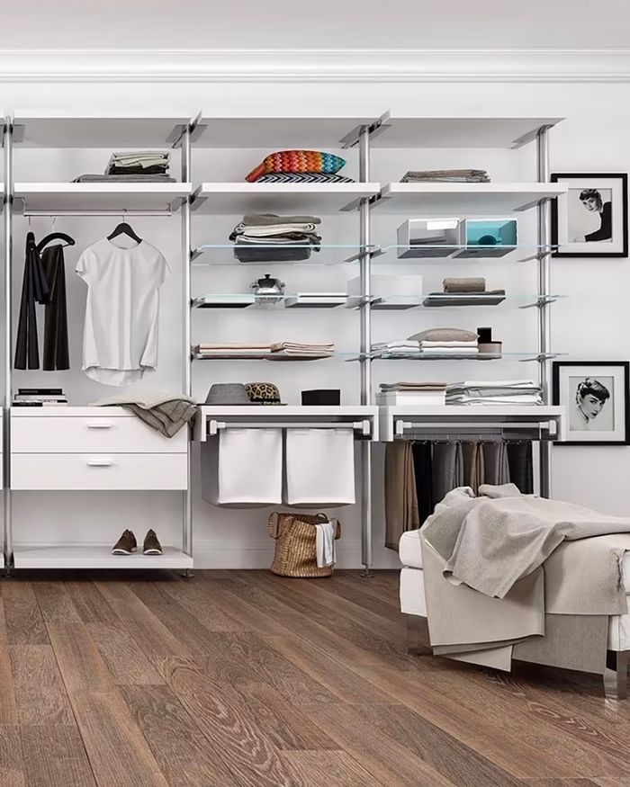 Luxurious Mebel-Arts decorative wardrobe with glass shelves and modern design.