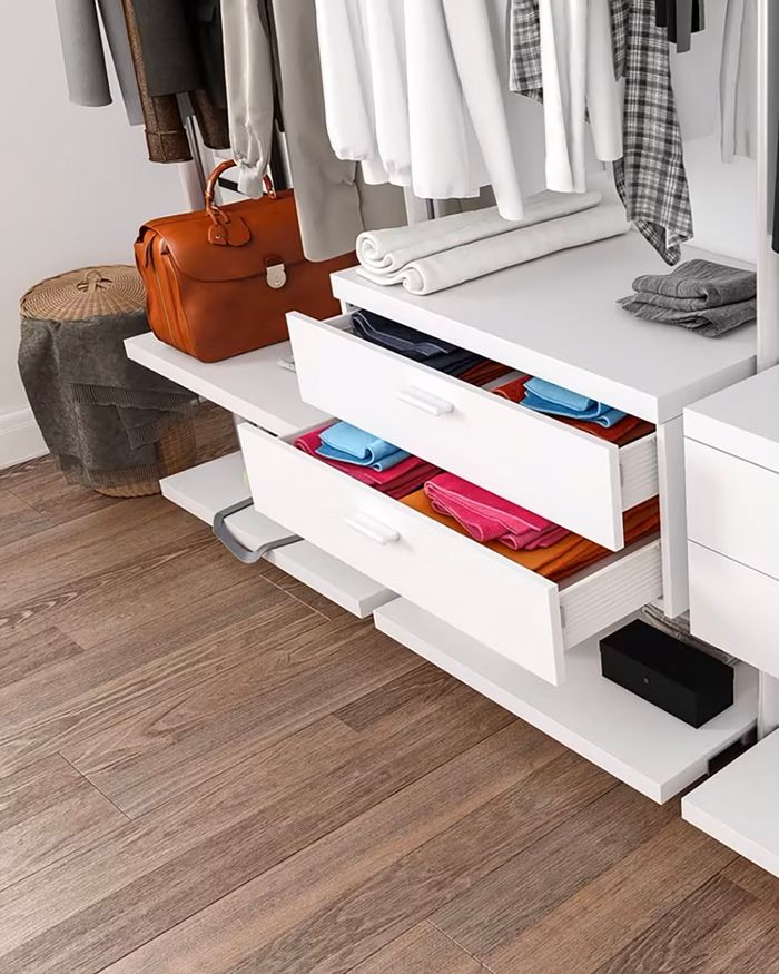 Clothing organization wardrobe from the Vikings series by Mebel-Arts, with white drawers and modern design.