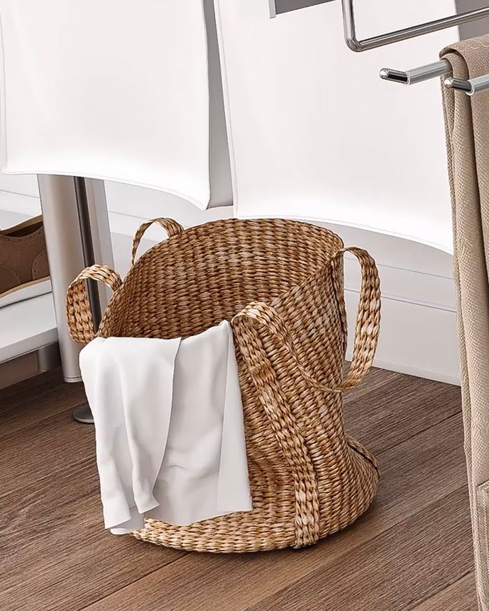 Storage basket woven in the Vikings wardrobe by Mebel-Arts, ideal for elegant organization.