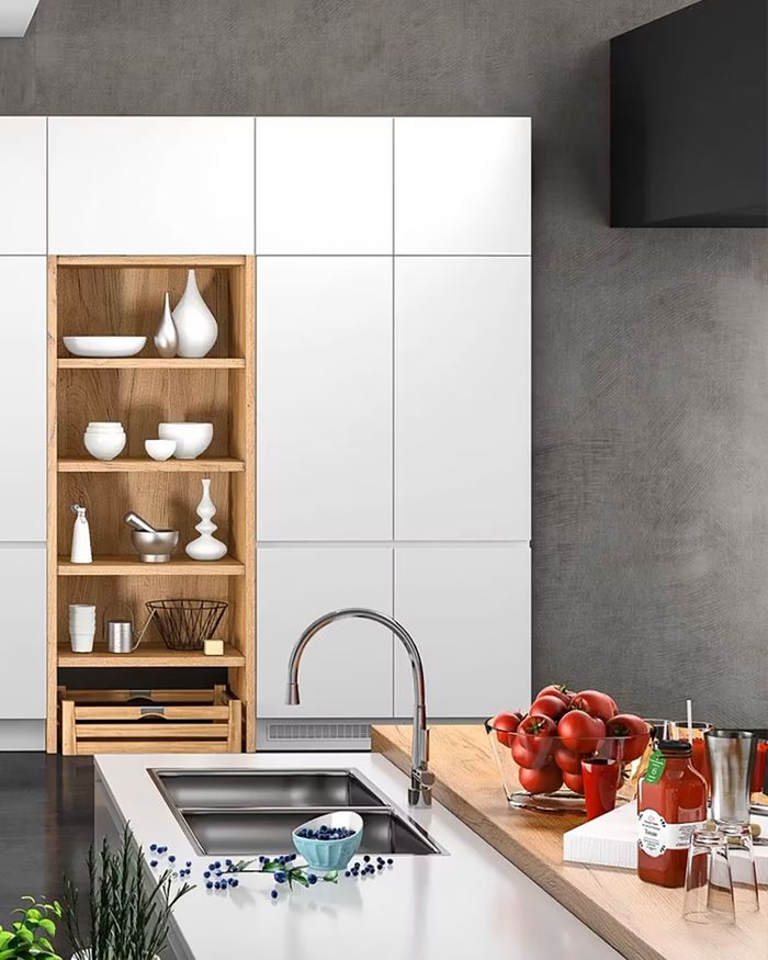 Réfrigérateurs encastrés de type armoire Kumo par Mebel Arts - Cuisine moderne avec une harmonie parfaite et du style.