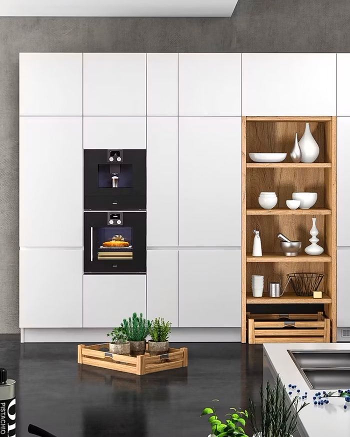 Cuisine Kumo au design blanc par Mebel Arts - Élégante et fonctionnelle, parfaite pour les espaces modernes et attrayants.