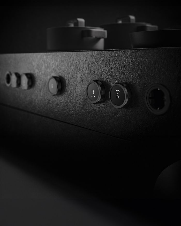 Detail of the controls of the BORA Professional 3.0 hob, offered by Mebel Arts.