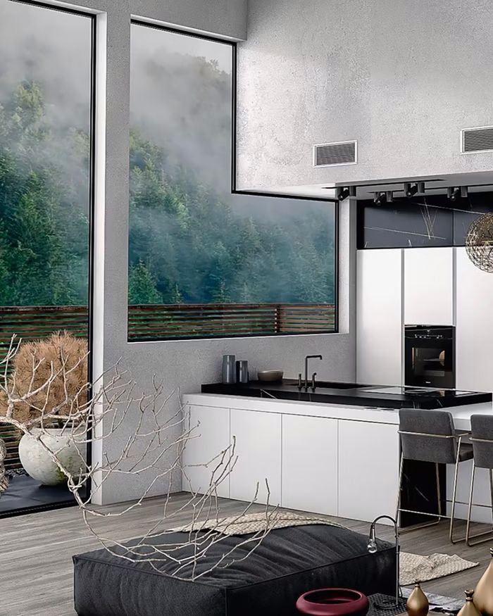 Polymère Rauvisio Crystal dans une cuisine Mebel Arts, élégance ultime et durabilité dans un environnement domestique moderne.