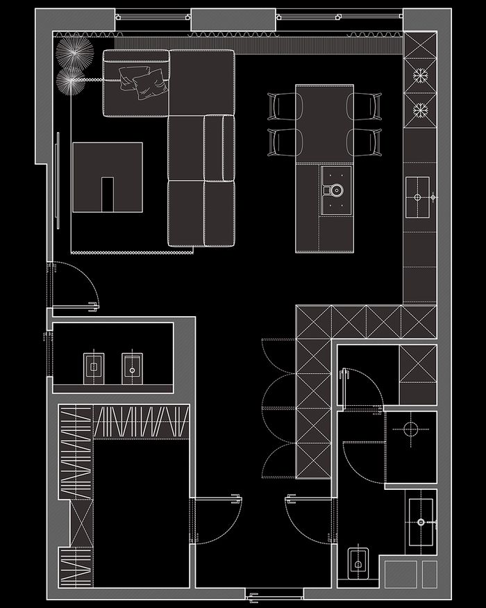 Architectural-Plan-Kitchen-Basalt-by-Mebel-Arts-with-Dimensions